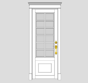 单开室内门SU模型下载_sketchup草图大师SKP模型