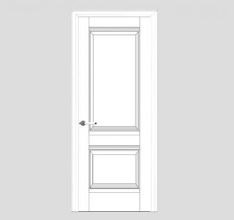 白色单开室内门SU模型下载_sketchup草图大师SKP模型