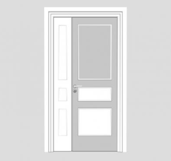 现代灰色室内门SU模型下载_sketchup草图大师SKP模型