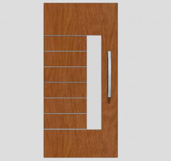 现代木质单开门SU模型下载_sketchup草图大师SKP模型