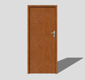 单开木门SU模型下载_sketchup草图大师SKP模型