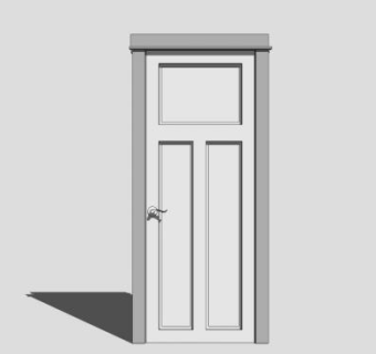现代单开门SU模型下载_sketchup草图大师SKP模型