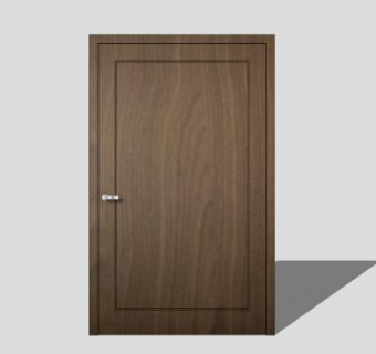 现代木制单开门SU模型下载_sketchup草图大师SKP模型