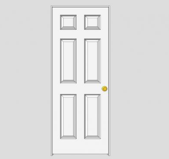 白色欧式单开门SU模型下载_sketchup草图大师SKP模型