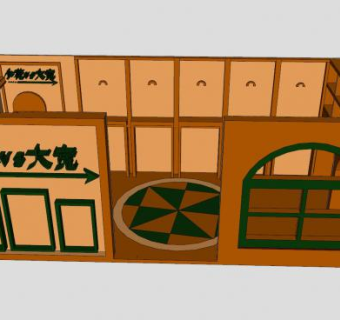 木制服装店SU模型下载_sketchup草图大师SKP模型