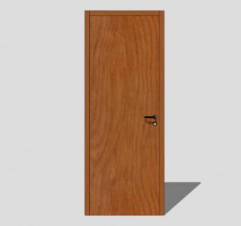 现代木单开室内门SU模型下载_sketchup草图大师SKP模型