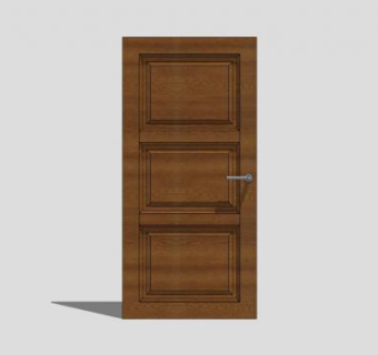 现代方格木单开室内门SU模型下载_sketchup草图大师SKP模型