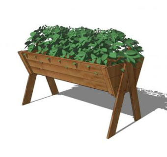 木质交叉花箱SU模型下载_sketchup草图大师SKP模型