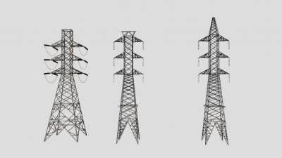 高压电线塔SU模型下载_sketchup草图大师SKP模型