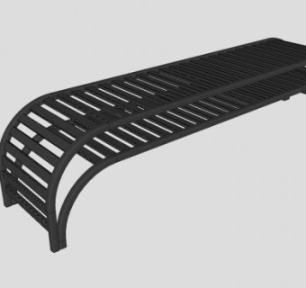 户外休闲不锈钢长凳SU模型下载_sketchup草图大师SKP模型