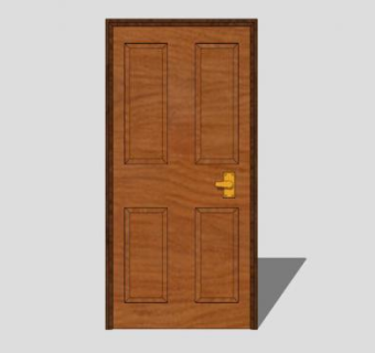 方格实木复合门SU模型下载_sketchup草图大师SKP模型