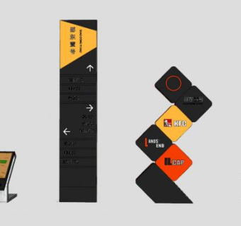 商业指示牌标识牌SU模型下载_sketchup草图大师SKP模型
