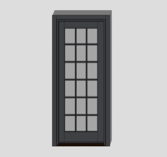 黑色室外单开门SU模型下载_sketchup草图大师SKP模型