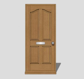 木质单开室内门SU模型下载_sketchup草图大师SKP模型