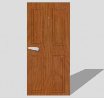 木单开室内门复合门SU模型下载_sketchup草图大师SKP模型