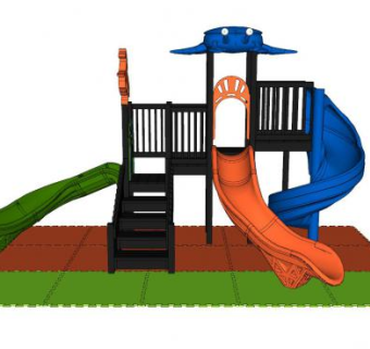 儿童游乐设施带泡沫垫SU模型下载_sketchup草图大师SKP模型