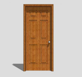 方格全木门复合门SU模型下载_sketchup草图大师SKP模型