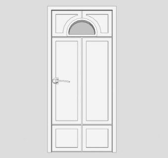 白色全木门复合门SU模型下载_sketchup草图大师SKP模型