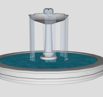 小喷泉景观小品SU模型下载_sketchup草图大师SKP模型