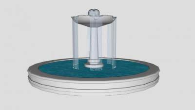 小喷泉景观小品SU模型下载_sketchup草图大师SKP模型