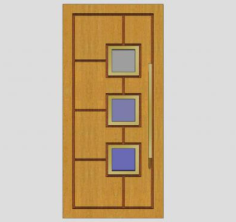 现代方格单开室内门SU模型下载_sketchup草图大师SKP模型
