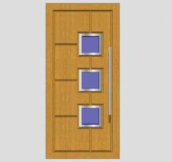 现代方格单开室内木门SU模型下载_sketchup草图大师SKP模型
