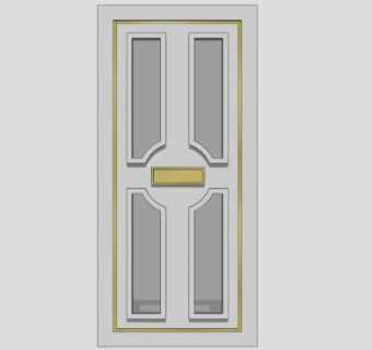 现代白色单开室内木门SU模型下载_sketchup草图大师SKP模型