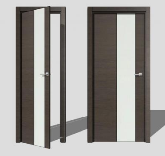 创意单开室内木门SU模型下载_sketchup草图大师SKP模型