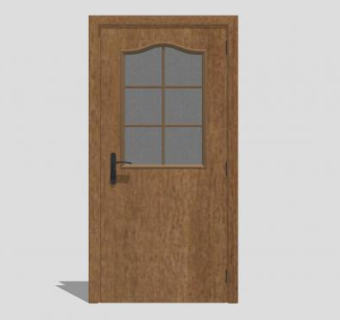 欧式方格单开室内门SU模型下载_sketchup草图大师SKP模型