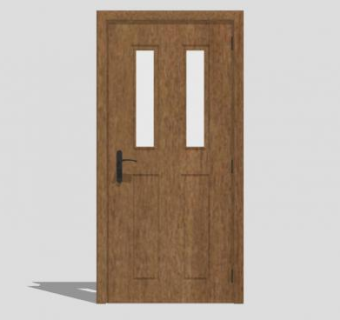 欧式木质单开室内门SU模型下载_sketchup草图大师SKP模型