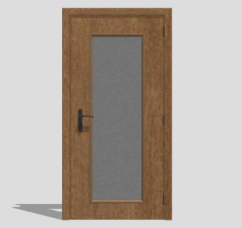 欧式单开室内门实木门SU模型下载_sketchup草图大师SKP模型