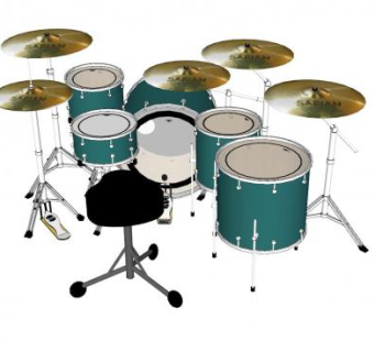 架子鼓乐器的SU模型下载_sketchup草图大师SKP模型