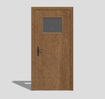 方格实木单开室内门SU模型下载_sketchup草图大师SKP模型