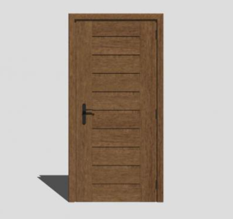 实木方格单开室内门SU模型下载_sketchup草图大师SKP模型