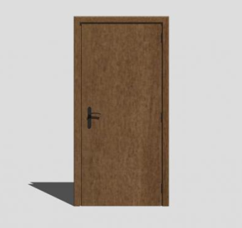 实木门单开门SU模型下载_sketchup草图大师SKP模型