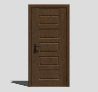 方格实木门单开复合门SU模型下载_sketchup草图大师SKP模型