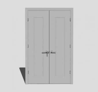 白色对开门室内门SU模型下载_sketchup草图大师SKP模型