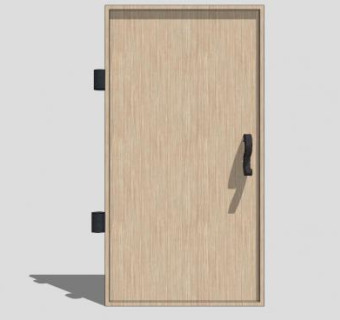 原木室内单开门SU模型下载_sketchup草图大师SKP模型