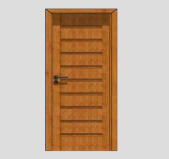 欧式方格单开门复合门SU模型下载_sketchup草图大师SKP模型