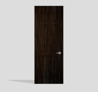 黑色木单开室内门SU模型下载_sketchup草图大师SKP模型