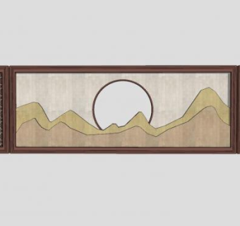 现代中式木质景墙SU模型下载_sketchup草图大师SKP模型