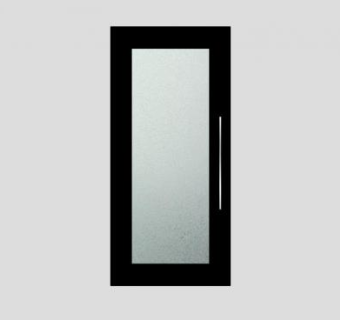 浴室玻璃木质单开门SU模型下载_sketchup草图大师SKP模型