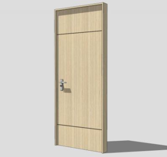 室内木质单开门SU模型下载_sketchup草图大师SKP模型