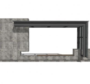现代廊架带座椅SU模型下载_sketchup草图大师SKP模型