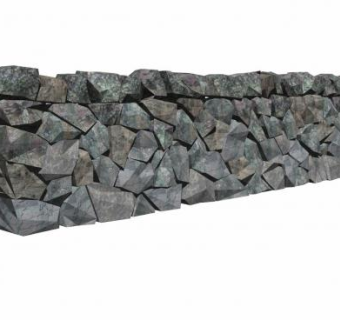 石块堆砌的石墙围墙SU模型下载_sketchup草图大师SKP模型