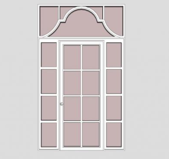 粉色玻璃单开门SU模型下载_sketchup草图大师SKP模型