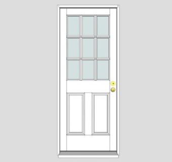 白色玻璃单开门SU模型下载_sketchup草图大师SKP模型