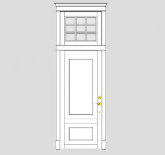 白色方格单开室内门SU模型下载_sketchup草图大师SKP模型