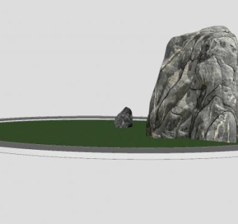 大块的假山置石SU模型下载_sketchup草图大师SKP模型