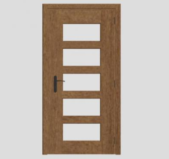 欧式风格方格木单开室内门SU模型下载_sketchup草图大师SKP模型